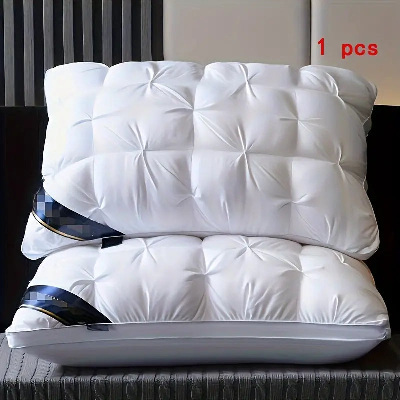 Coussin ergonomique blanc pour adultes, soutien cervical, confort de literie et sommeil réparateur. Hypoallergénique.