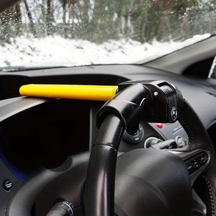 Antivol volant universel robuste pour voiture, sécurité accrue du véhicule et dissuasion efficace.