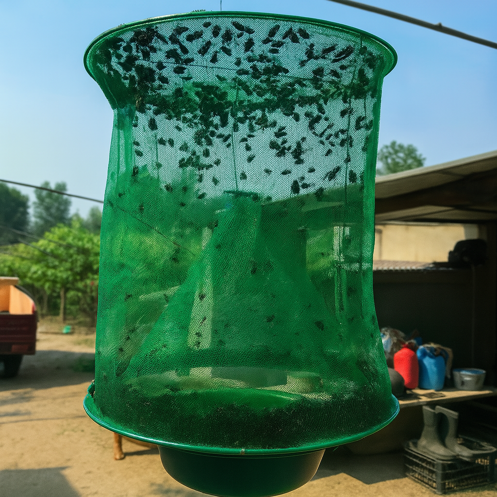 Piège à mouches réutilisable pour jardin extérieur, ferme. Solution écologique sans produits chimiques anti-insectes nuisibles.