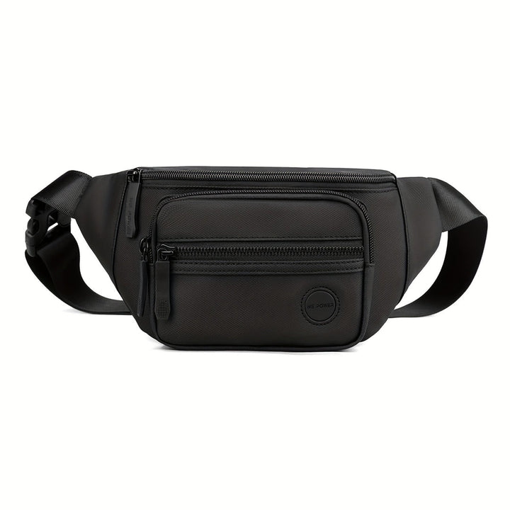 Accessoire homme étanche et robuste, sac banane noir parfait pour le sport, la randonnée et le voyage.