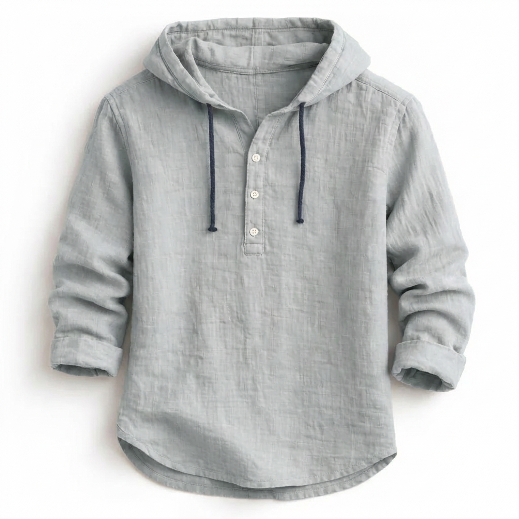 Chemise à capuche pour homme, alliant confort et style décontracté moderne, très polyvalente.