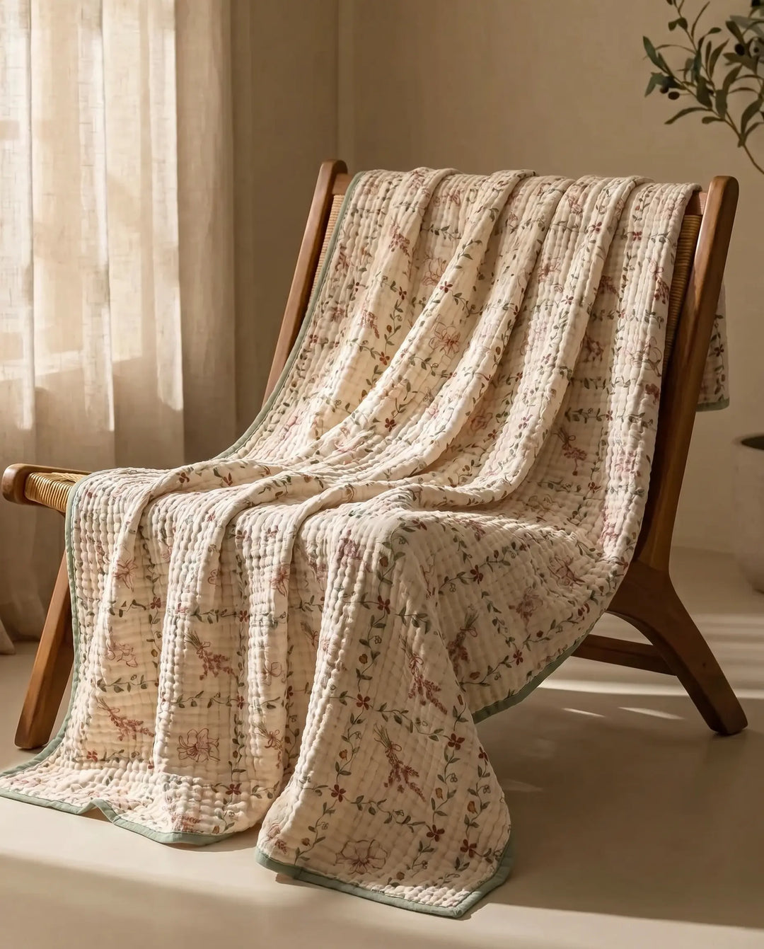 Plaid en coton, doux, respirant, naturel, pour apporter confort et style à votre demeure.