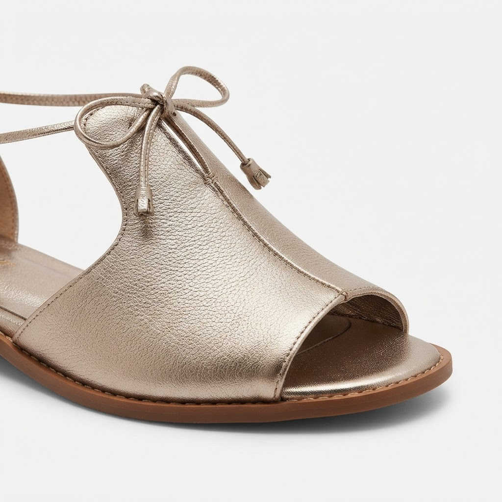 Sandales Lilliana métalliques champagne femme, style ouvert élégant et mode estivale décontractée.
