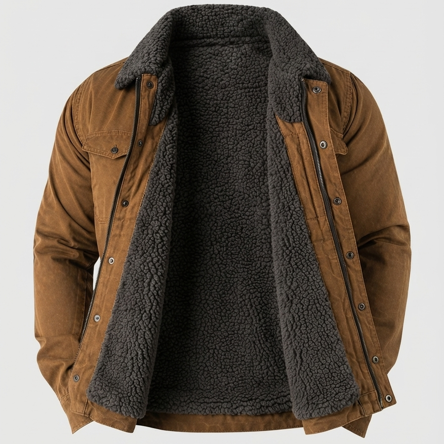 Blouson robuste pour homme style western ranch, parfait pour un look décontracté et résistant.