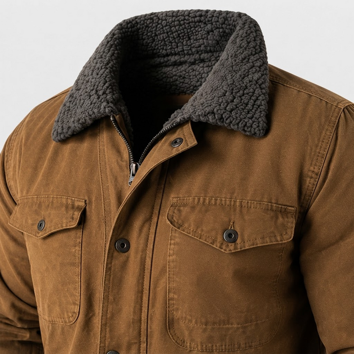Veste masculine coupe régulière, look western décontracté, idéale pour l'automne et l'hiver.