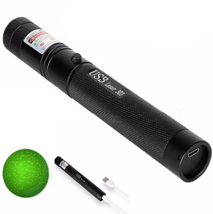 Pointeur laser torche universel, outil de sécurité et d'aventure, rechargeable, longue portée fiable.