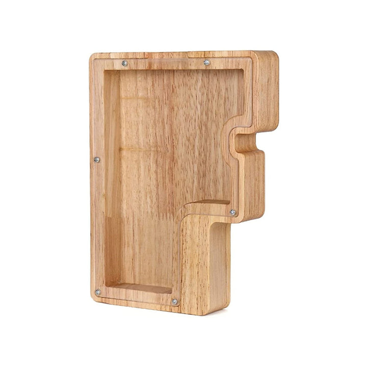 Ensemble de tirelires alphabet en bois, créant une décoration unique et significative.
