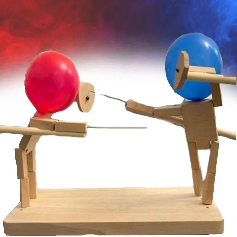 Pièces de jeu en bois sculptées pour jeu de combat stratégique, parfait pour duel et adresse.