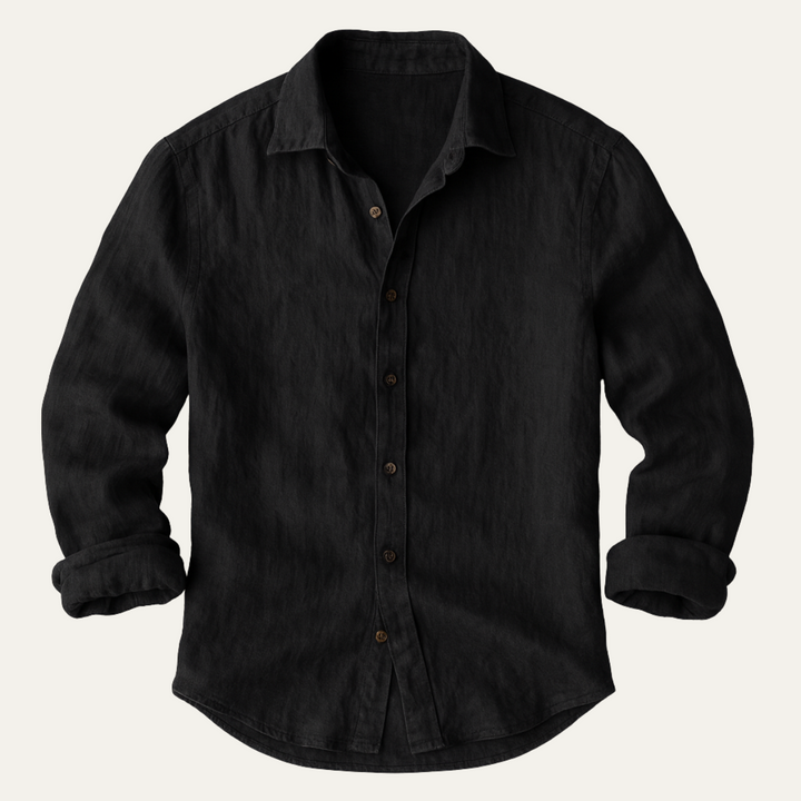 Chemise homme boutonnée, manches longues, col classique, un essentiel élégant et décontracté pour chaque occasion.