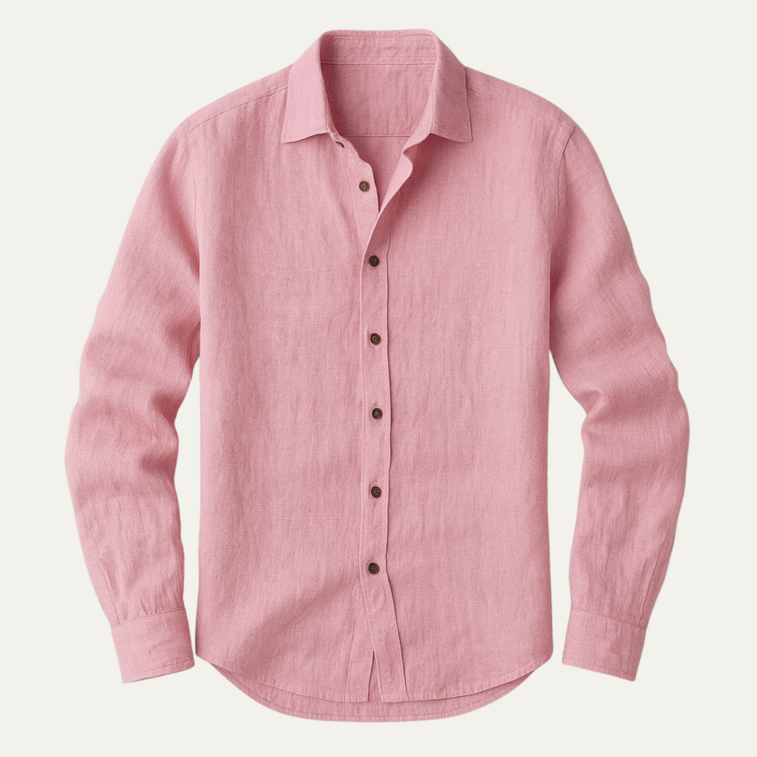 Chemise homme à manches longues col classique, vêtement élégant pour la mode masculine, style chic et intemporel.