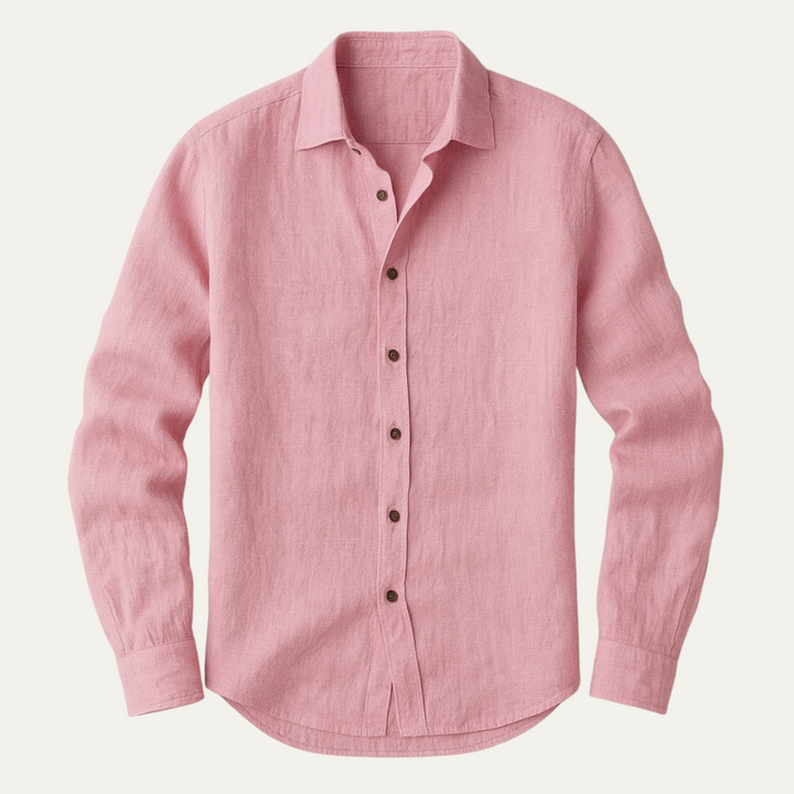 Chemise homme à manches longues col classique, vêtement élégant pour la mode masculine, style chic et intemporel.