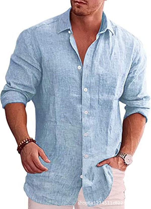 Chemise homme en coton respirant, manches longues. Confortable et durable pour toute saison.