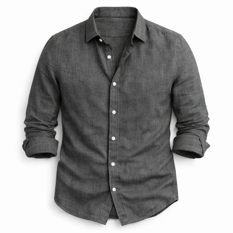 Chemise homme manches longues, texture subtile. Ajoute raffinement et confort à votre tenue.