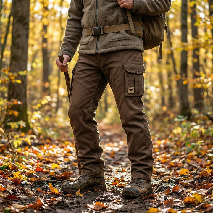 Pantalon cargo slim homme kaki, coupe ajustée, idéal pour un style streetwear tendance et confortable.