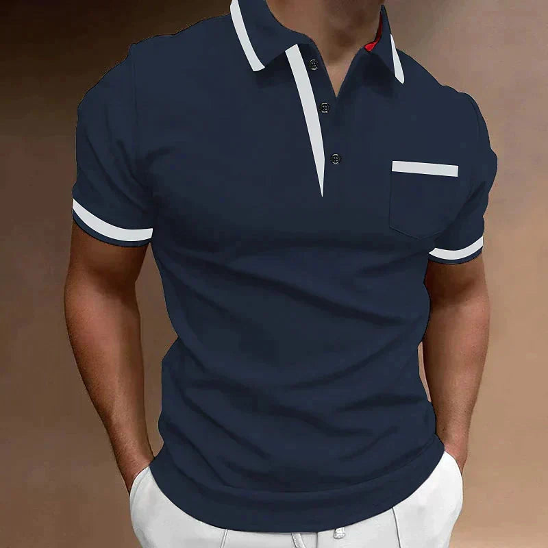 Polo homme confortable à manches courtes, style casual chic. Idéal pour la mode masculine au quotidien.