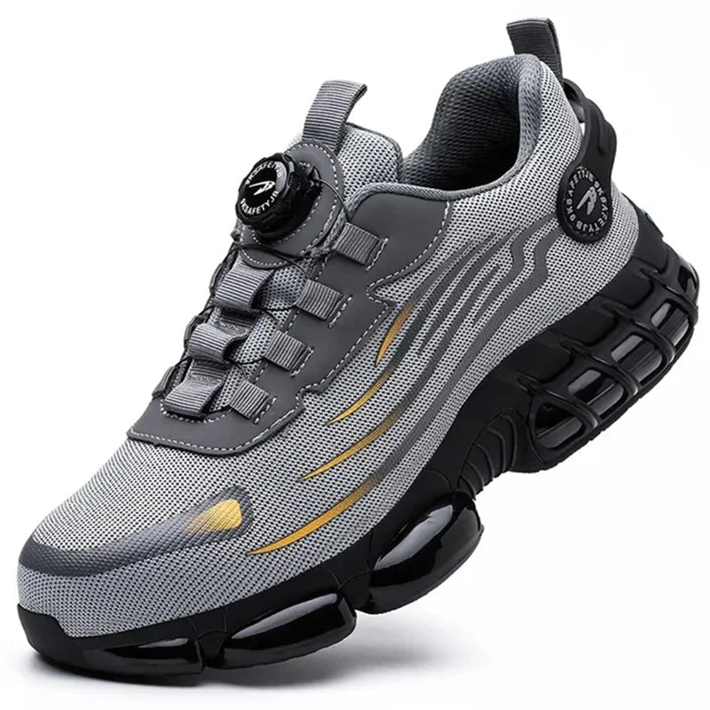Chaussures sport homme avec fermeture rotative rapide, semelle coussin d'air pour amorti, parfaites pour le fitness.