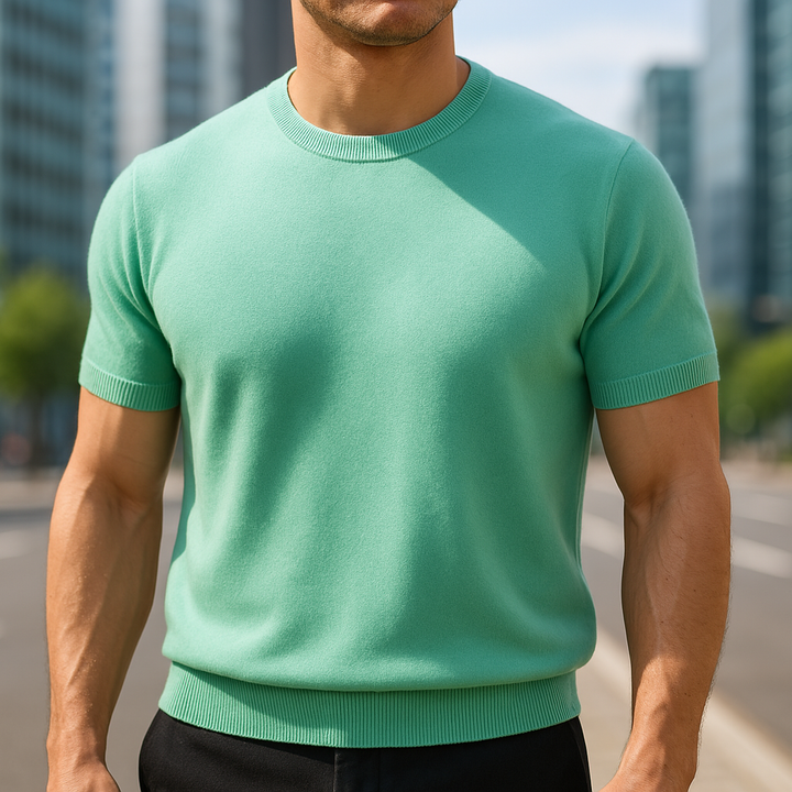 T-shirt homme gris anthracite slim fit, col rond, un vêtement basique et élégant pour toute occasion casual.