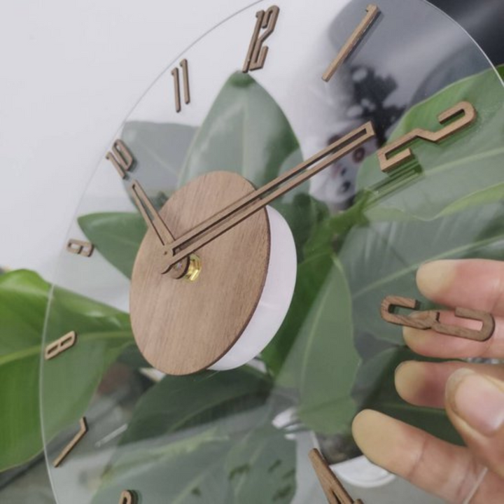 Décoration murale moderne: horloge design silencieuse. Grands chiffres, style épuré pour salon élégant.