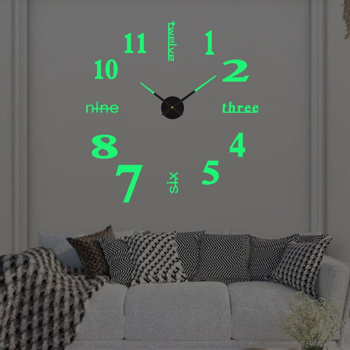 Horloge murale moderne grand format XXL, design épuré pour compléter la décoration du salon ou de la chambre.