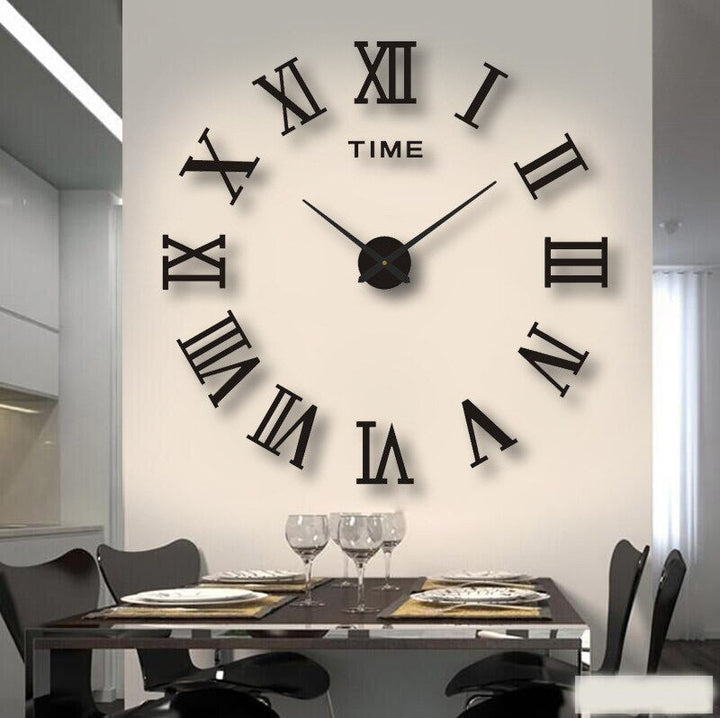 Horloge XXL murale moderne, design épuré, idéal pour un salon, une chambre ou un bureau spacieux.