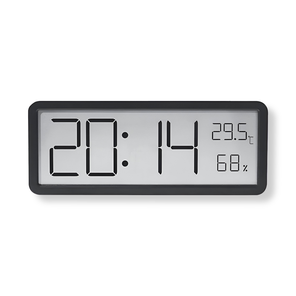 Horloge murale numérique LED moderne, affichant clairement la température et l'humidité intérieure pour votre maison.