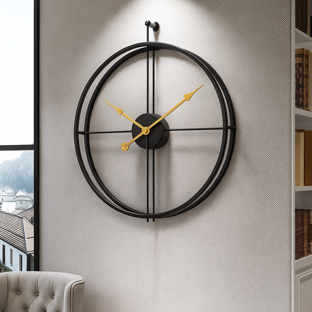 Horloge murale silencieuse design, style minimaliste moderne, parfaite pour une décoration élégante.