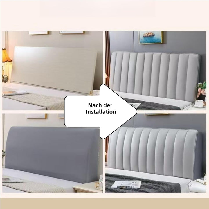 Housse de tête de lit douce, extensible, sans plis, pour protection et décoration de chambre moderne.