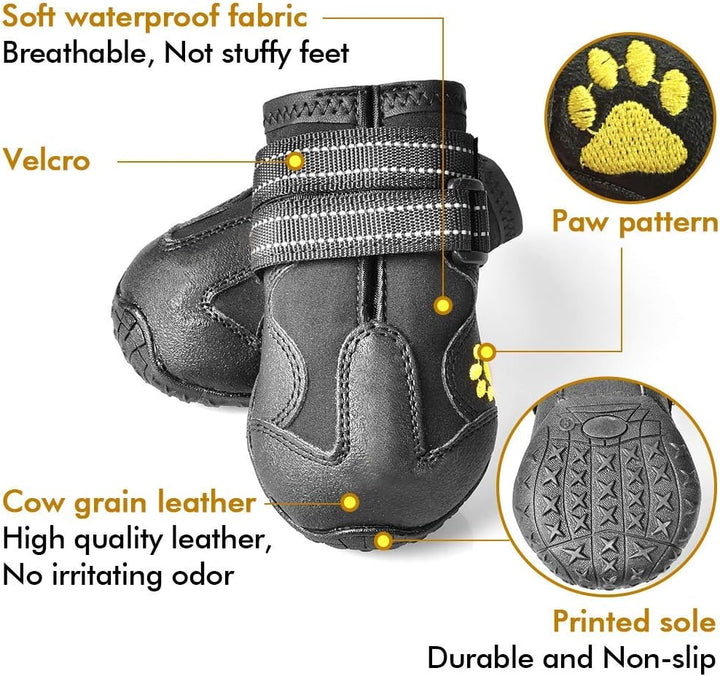 Bottes chien fonctionnelles et élégantes, protection imperméable pour toutes les pattes du chien.