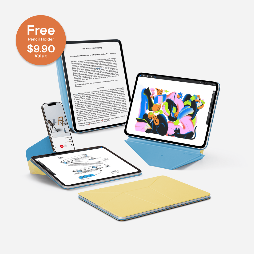 Housse Folio Dynamique pour iPad, protection élégante et polyvalente, support intégré.