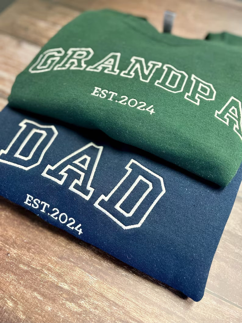 Cadeau Fête des Pères : sweat-shirt homme LoveStitch avec broderie personnalisée. Un vêtement confortable et stylé.