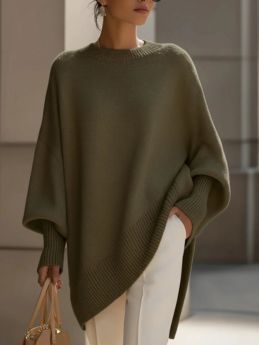 Pull ample confortable pour femme, idéal automne/hiver, mode décontractée.