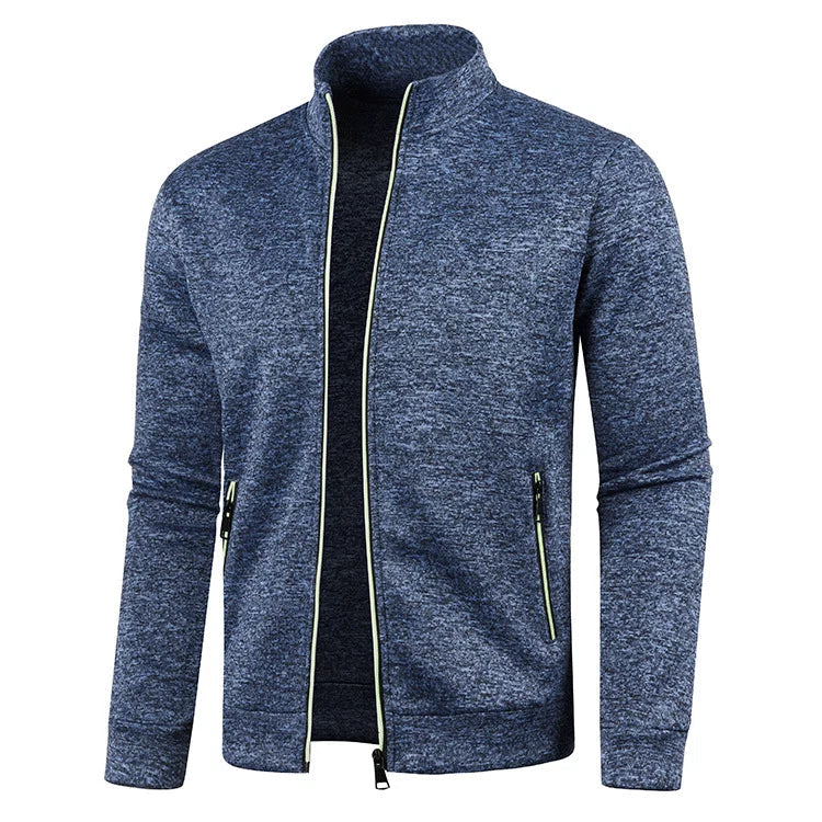 Veste homme à col montant zippé. Look contemporain, grand confort. Parfaite pour un style décontracté chic et urbain.
