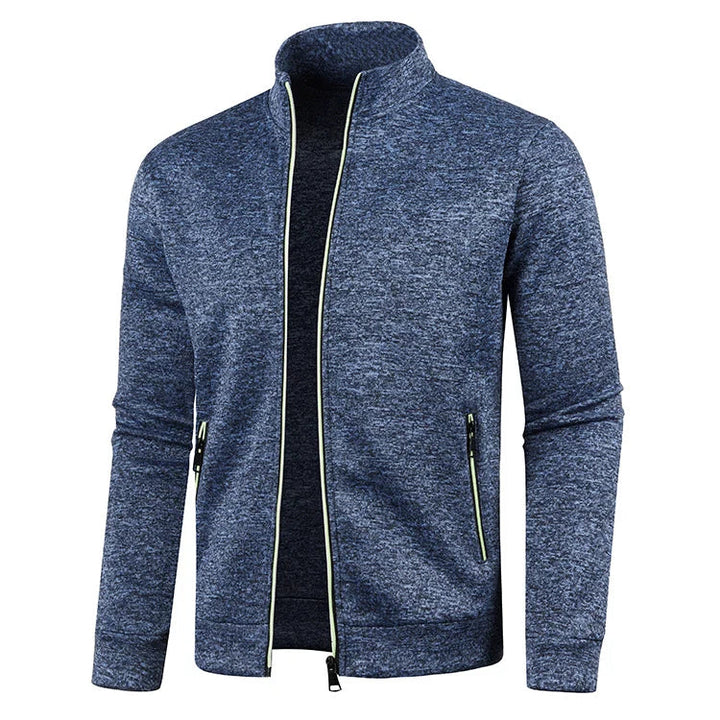 Veste homme à col montant zippé. Look contemporain, grand confort. Parfaite pour un style décontracté chic et urbain.