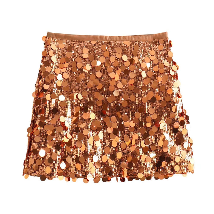 Mini jupe élégante à paillettes pour femme, parfaite pour une fête chic et tendance.