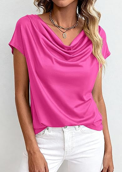 Top femme simple et confortable à manches courtes, style uni. Idéal pour un look décontracté au quotidien.