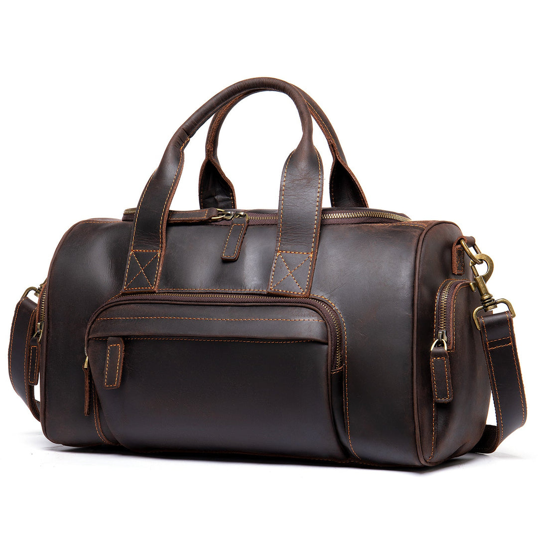 Sac à main homme grande capacité marron, style rétro vintage élégant. Idéal comme sac de travail ou de ville.
