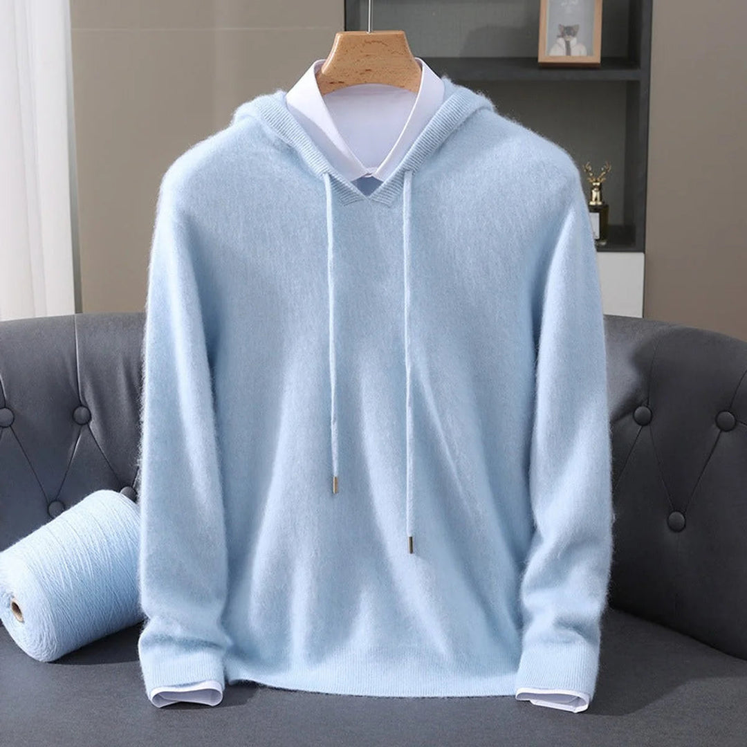 Sweat à capuche homme minimaliste gris, coupe ample et moderne, parfait pour un look décontracté automne/hiver.