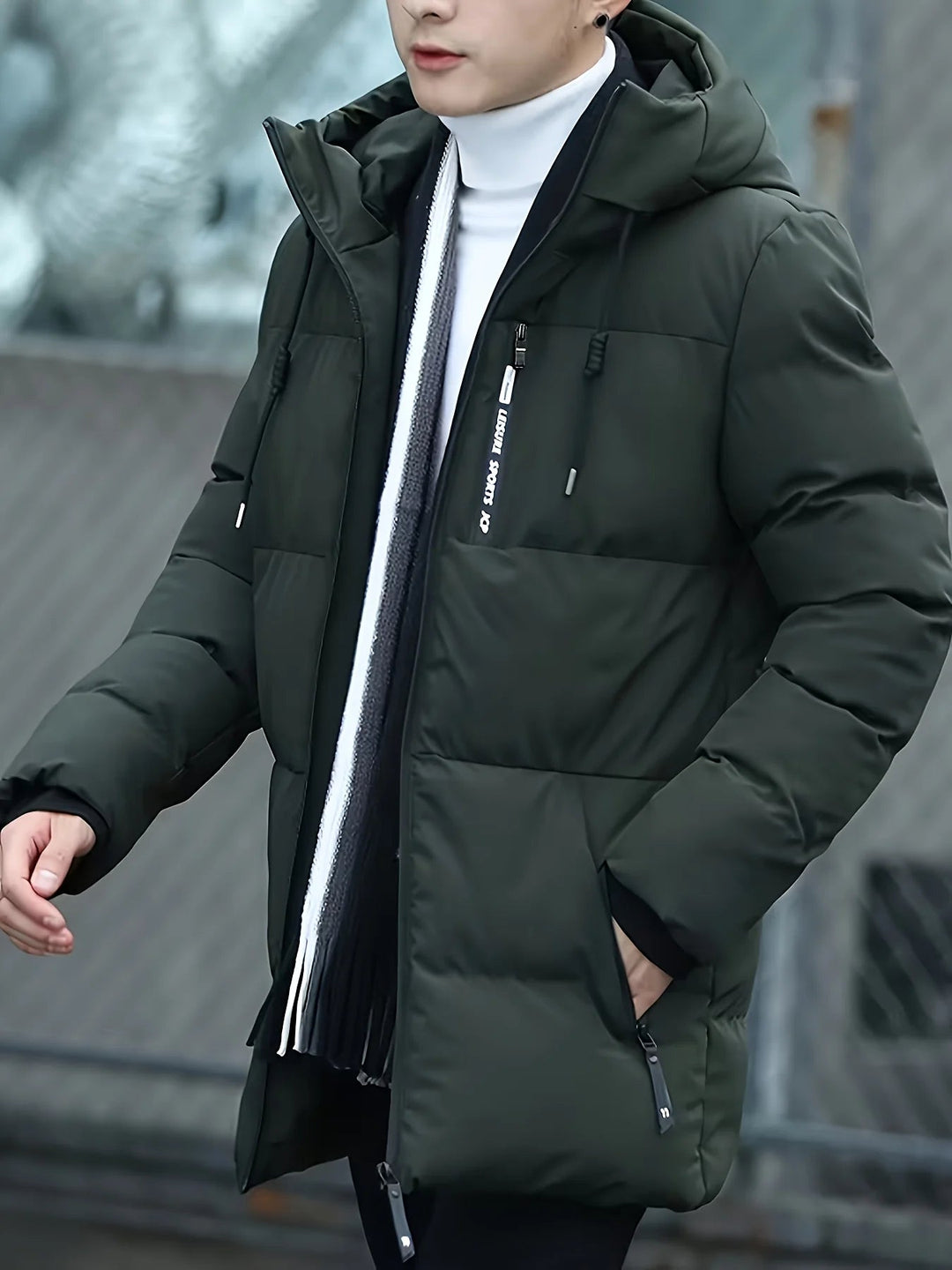 Veste hiver homme mi-longue matelassée, confortable et tendance pour la mode masculine.