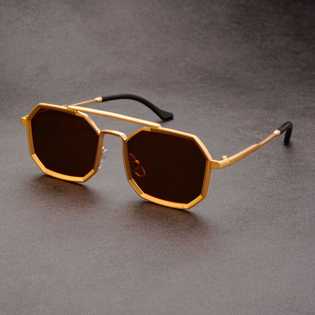 Lunettes de soleil punk stylées avec protection UV, accessoire mode pour un look audacieux et tendance.