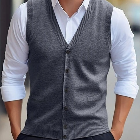 Gilet veste homme sans manches pour superposition, idéal automne-hiver. Créez un look décontracté chic.