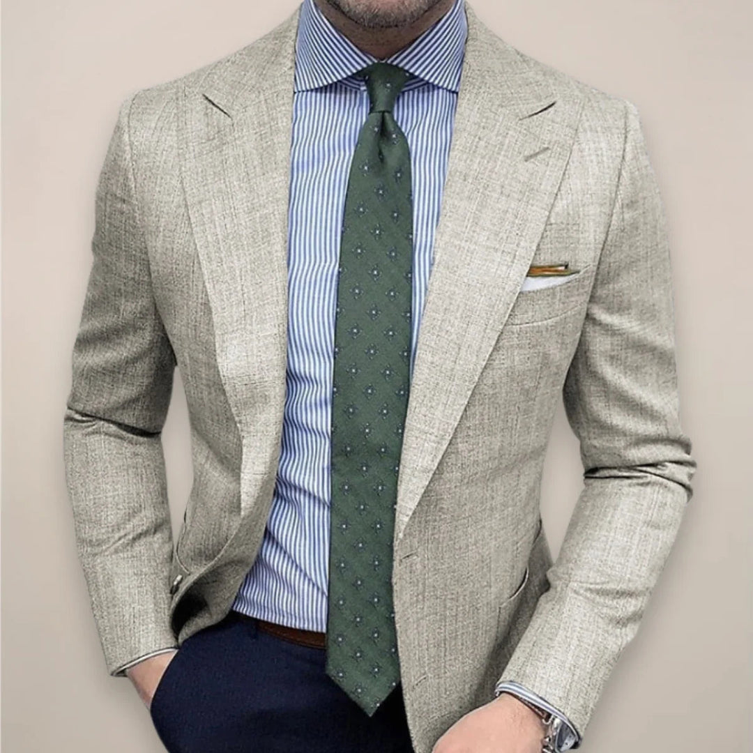 Blazer homme slim élégant, imprimé. Caractéristique unique: double boucle. Idéal pour un style casual chic.