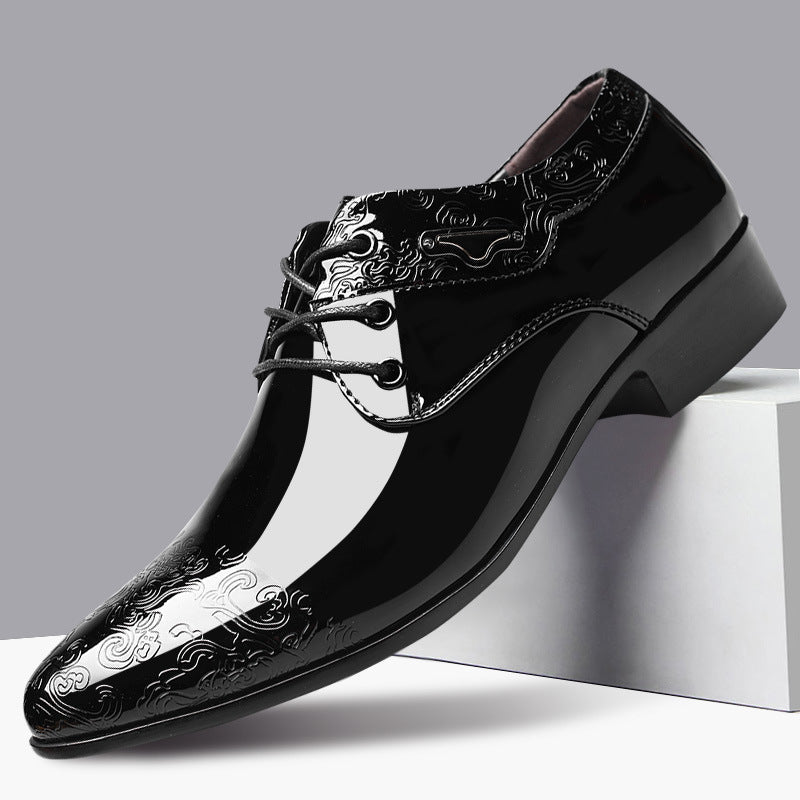 Derby homme noir brillant. Chaussure habillée formelle, parfaite pour mariage, bureau ou soirée élégante.