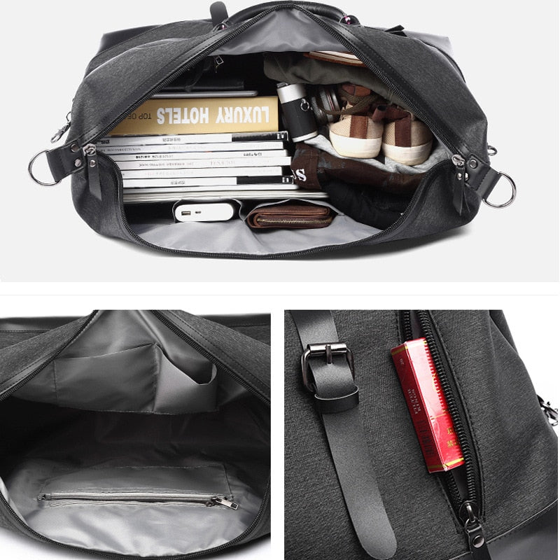 Duffle bag homme résistant et pratique, parfait pour les voyages et aventures.