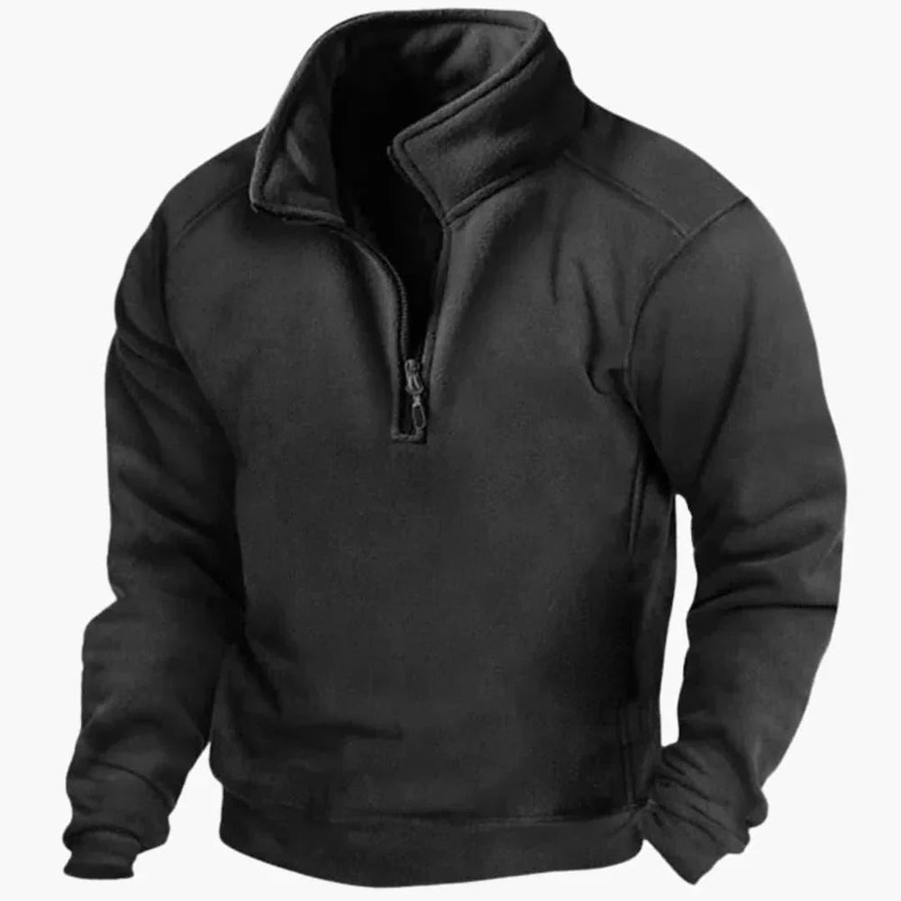 Chandail homme en polaire ultra-douce, col V, offrant chaleur et confort supérieur. Coupe slim moderne pour l'hiver.
