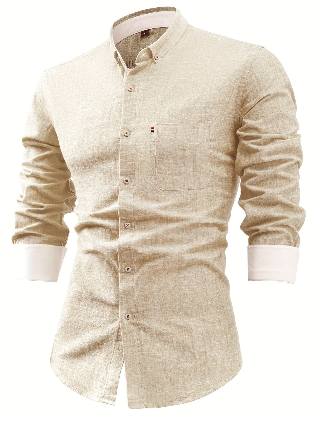 Chemise unie homme, coupe droite polyvalente, manches longues, indispensable pour la mode masculine actuelle.