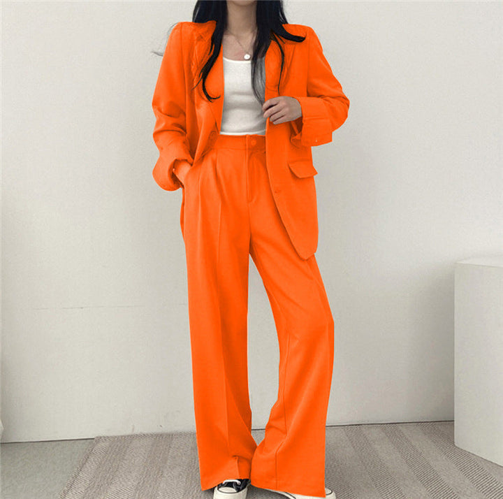 Ensemble femme élégant et fluide, tailleur décontracté style coréen idéal pour un look chic d'été.