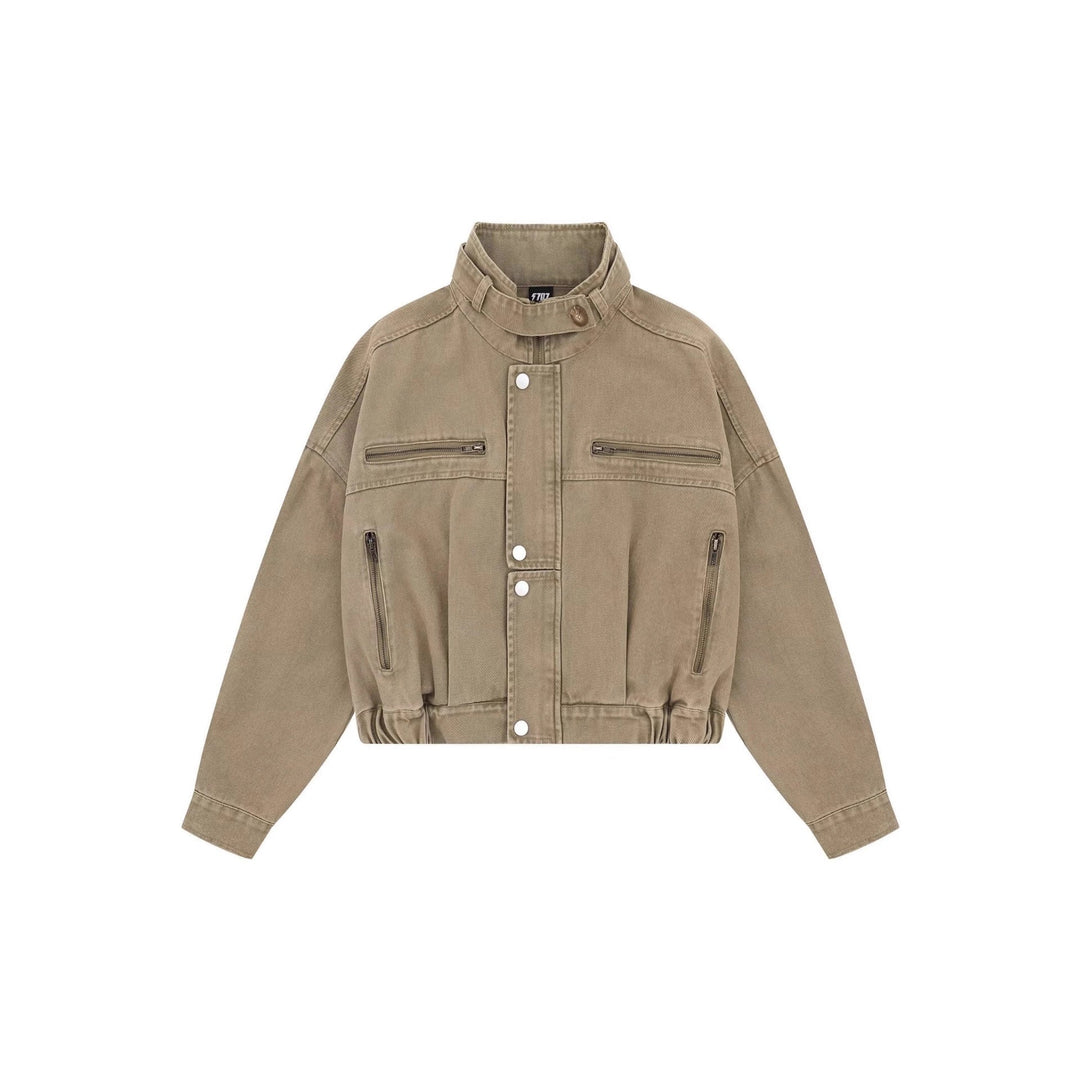 Veste homme vintage coupe courte, style biker audacieux, idéale pour l'hiver et les looks urbains décontractés.