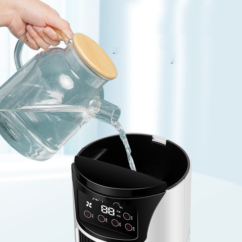Mini climatiseur USB portable pour bureau, facile à transporter et brancher, procure un air frais en été.