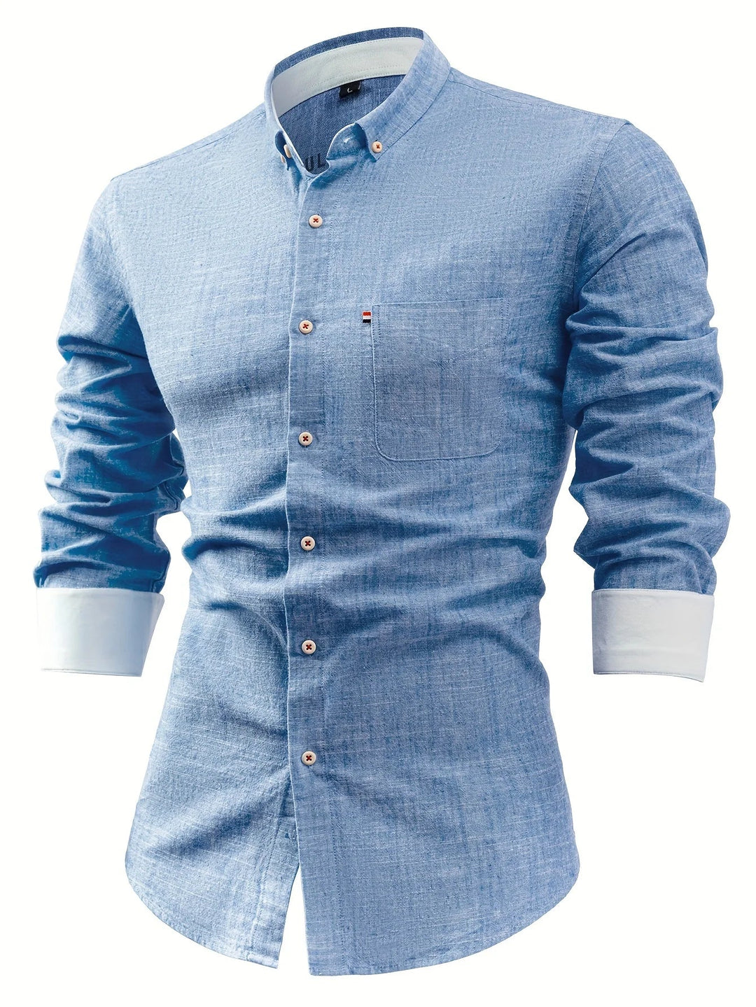 Look printanier : chemise homme manches longues, coupe droite moderne et confortable.