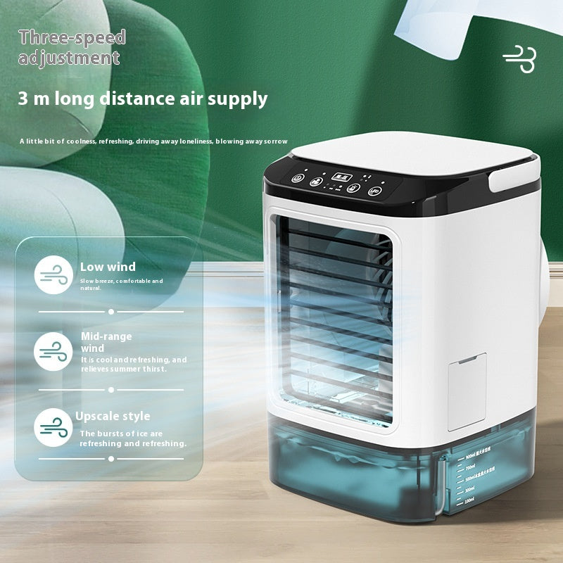 Rafraîchisseur d'air USB compact, ventilateur de bureau pour un refroidissement rapide et efficace cet été.